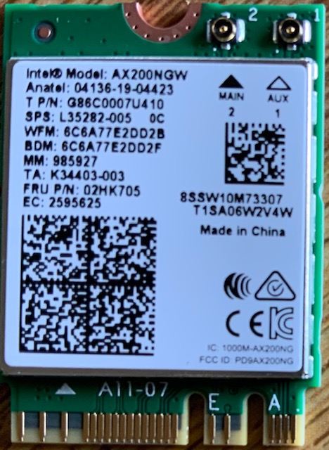 Intel AX200NGFW